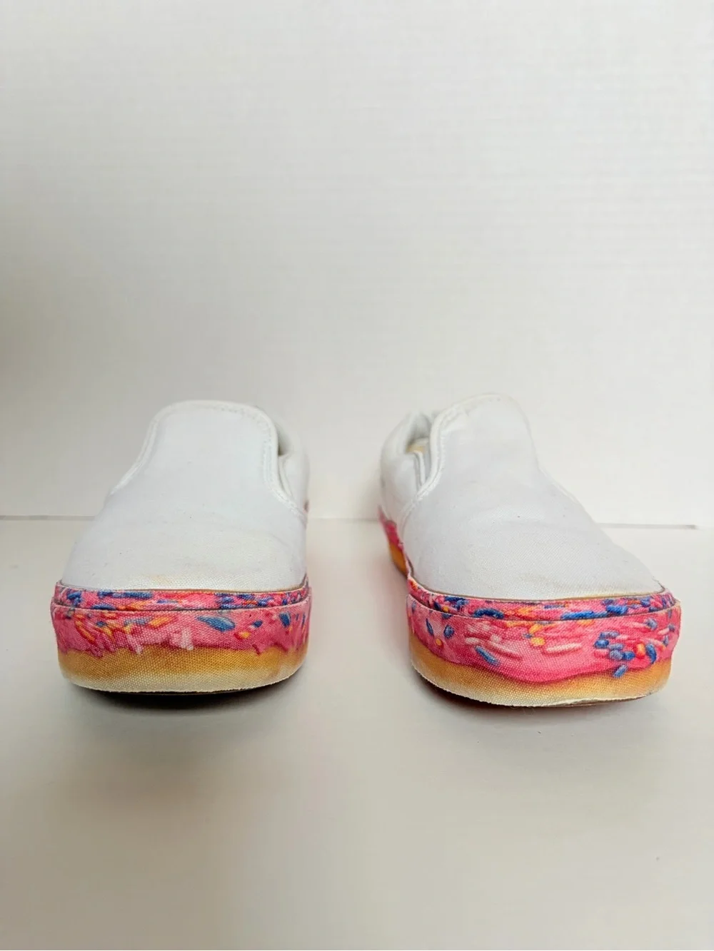 Vans Donut Sprinkle Sneakers Slip On Bold Platform Shoes White Pink Size 7 Kids